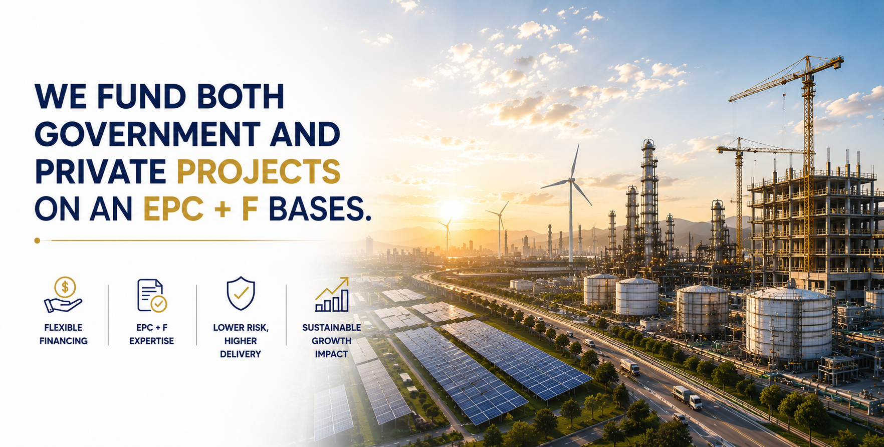 We Fund Both Government and Private Projects on an EPC + F Basis